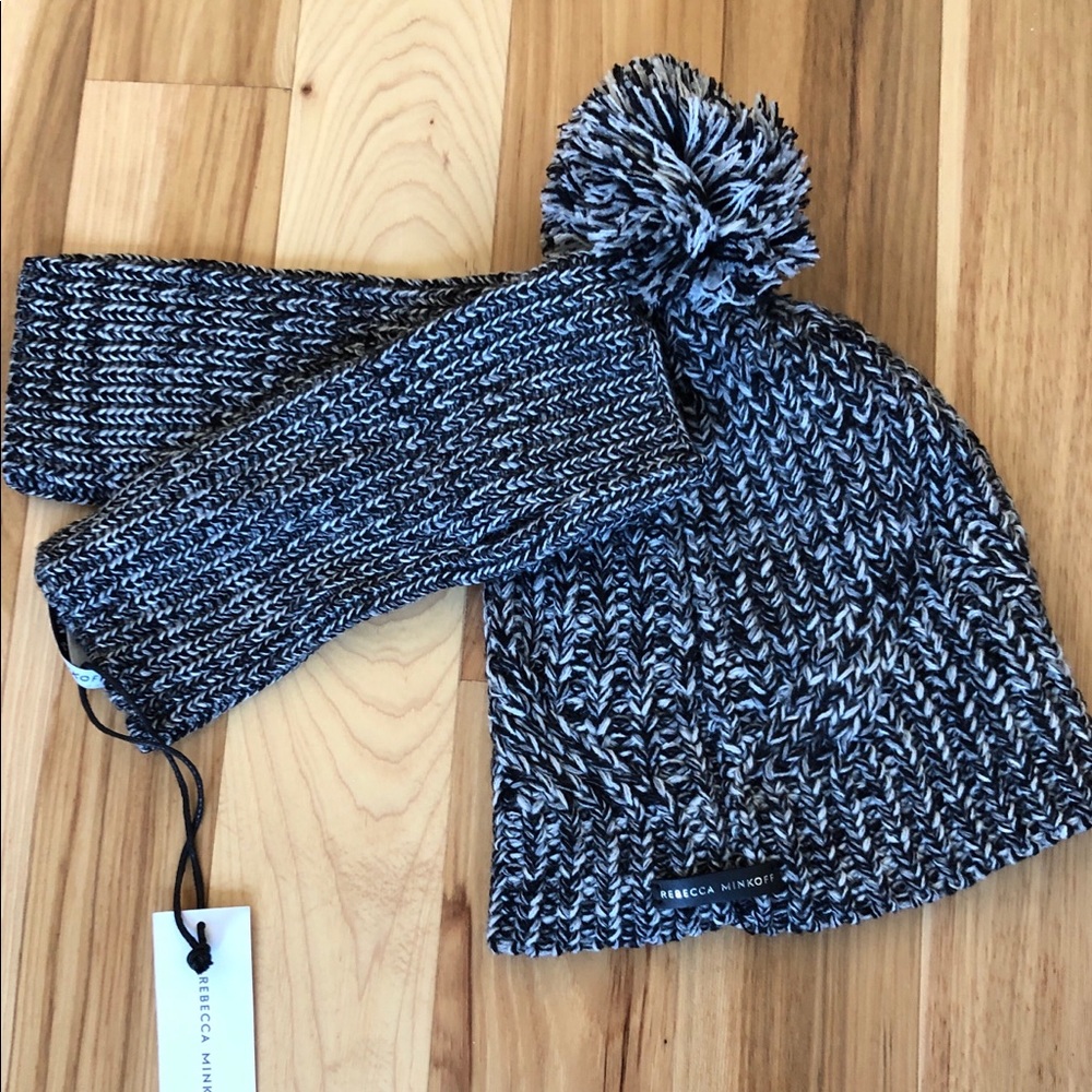Rebecca Minkoff beanie and hand warmer set